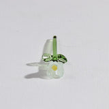 Maxbell Mini Glass Flower Small Home Decoration Ornament Gifts for Summer Table Home Green