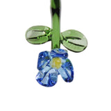 Maxbell Mini Glass Flower Small Home Decoration Ornament Gifts for Summer Table Home Dark Blue