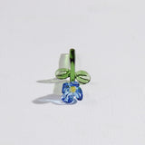 Maxbell Mini Glass Flower Small Home Decoration Ornament Gifts for Summer Table Home Dark Blue