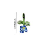 Maxbell Mini Glass Flower Small Home Decoration Ornament Gifts for Summer Table Home Dark Blue