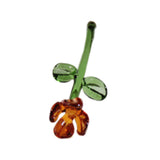 Maxbell Mini Glass Flower Small Home Decoration Ornament Gifts for Summer Table Home Brown