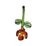 Maxbell Mini Glass Flower Small Home Decoration Ornament Gifts for Summer Table Home Brown