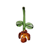 Maxbell Mini Glass Flower Small Home Decoration Ornament Gifts for Summer Table Home Brown