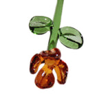 Maxbell Mini Glass Flower Small Home Decoration Ornament Gifts for Summer Table Home Brown