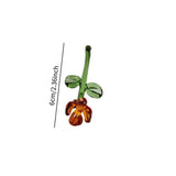 Maxbell Mini Glass Flower Small Home Decoration Ornament Gifts for Summer Table Home Brown