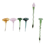 Maxbell Mini Glass Flower Ornament Artificial Flower for Spring Indoor Office Green Lotus Leaf