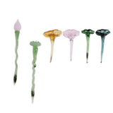 Maxbell Mini Glass Flower Ornament Artificial Flower for Spring Indoor Office Green Lotus Leaf