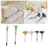 Maxbell Mini Glass Flower Ornament Artificial Flower for Spring Indoor Office Green Lotus Leaf