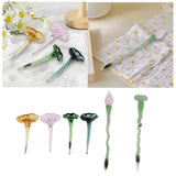Maxbell Mini Glass Flower Ornament Artificial Flower for Spring Indoor Office Green Lotus Leaf