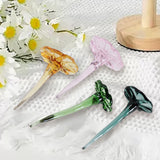 Maxbell Mini Glass Flower Ornament Artificial Flower for Spring Indoor Office Green Lotus Leaf
