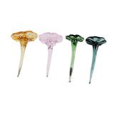 Maxbell Mini Glass Flower Ornament Artificial Flower for Spring Indoor Office Green Lotus Leaf