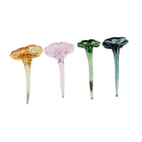 Maxbell Mini Glass Flower Ornament Artificial Flower for Spring Indoor Office Green Lotus Leaf