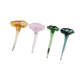 Maxbell Mini Glass Flower Ornament Artificial Flower for Spring Indoor Office Green Lotus Leaf