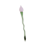 Maxbell Mini Glass Flower Ornament Artificial Flower for Spring Indoor Office Pink Bud