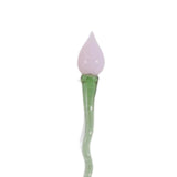 Maxbell Mini Glass Flower Ornament Artificial Flower for Spring Indoor Office Pink Bud