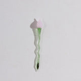 Maxbell Mini Glass Flower Ornament Artificial Flower for Spring Indoor Office Pink Bud