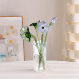 Maxbell Glass Flowers Figurine with Vase Bouquet Gift for Girlfriend Mom Anniversary Lotus