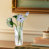 Maxbell Glass Flowers Figurine with Vase Bouquet Gift for Girlfriend Mom Anniversary Lotus