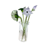 Maxbell Glass Flowers Figurine with Vase Bouquet Gift for Girlfriend Mom Anniversary Lotus