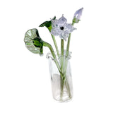 Maxbell Glass Flowers Figurine with Vase Bouquet Gift for Girlfriend Mom Anniversary Lotus