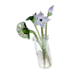 Maxbell Glass Flowers Figurine with Vase Bouquet Gift for Girlfriend Mom Anniversary Lotus