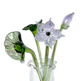 Maxbell Glass Flowers Figurine with Vase Bouquet Gift for Girlfriend Mom Anniversary Lotus