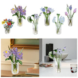 Maxbell Glass Flowers Figurine with Vase Bouquet Gift for Girlfriend Mom Anniversary Lotus