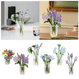 Maxbell Glass Flowers Figurine with Vase Bouquet Gift for Girlfriend Mom Anniversary Lotus