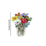 Maxbell Glass Flowers Figurine with Vase Bouquet Gift for Girlfriend Mom Anniversary Small flowers