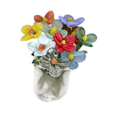 Maxbell Glass Flowers Figurine with Vase Bouquet Gift for Girlfriend Mom Anniversary Small flowers