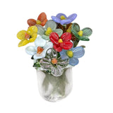 Maxbell Glass Flowers Figurine with Vase Bouquet Gift for Girlfriend Mom Anniversary Small flowers