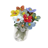 Maxbell Glass Flowers Figurine with Vase Bouquet Gift for Girlfriend Mom Anniversary Small flowers