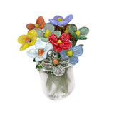 Maxbell Glass Flowers Figurine with Vase Bouquet Gift for Girlfriend Mom Anniversary Small flowers