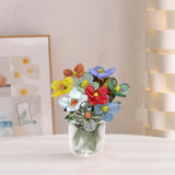 Maxbell Glass Flowers Figurine with Vase Bouquet Gift for Girlfriend Mom Anniversary Small flowers