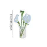 Maxbell Glass Flowers Figurine with Vase Bouquet Gift for Girlfriend Mom Anniversary Lily