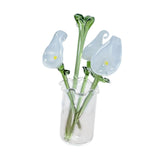 Maxbell Glass Flowers Figurine with Vase Bouquet Gift for Girlfriend Mom Anniversary Lily