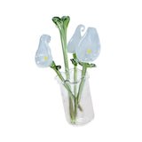 Maxbell Glass Flowers Figurine with Vase Bouquet Gift for Girlfriend Mom Anniversary Lily
