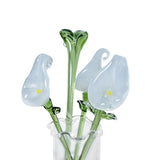 Maxbell Glass Flowers Figurine with Vase Bouquet Gift for Girlfriend Mom Anniversary Lily
