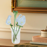 Maxbell Glass Flowers Figurine with Vase Bouquet Gift for Girlfriend Mom Anniversary Lily