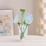 Maxbell Glass Flowers Figurine with Vase Bouquet Gift for Girlfriend Mom Anniversary Lily