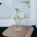 Maxbell Glass Flowers Figurine with Vase Bouquet Gift for Girlfriend Mom Anniversary Lily