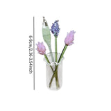 Maxbell Glass Flowers Figurine with Vase Bouquet Gift for Girlfriend Mom Anniversary Lavender