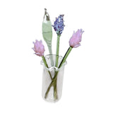 Maxbell Glass Flowers Figurine with Vase Bouquet Gift for Girlfriend Mom Anniversary Lavender