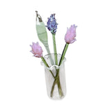 Maxbell Glass Flowers Figurine with Vase Bouquet Gift for Girlfriend Mom Anniversary Lavender