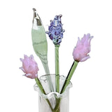 Maxbell Glass Flowers Figurine with Vase Bouquet Gift for Girlfriend Mom Anniversary Lavender