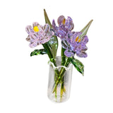 Maxbell Glass Flowers Figurine with Vase Bouquet Gift for Girlfriend Mom Anniversary Peony