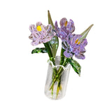 Maxbell Glass Flowers Figurine with Vase Bouquet Gift for Girlfriend Mom Anniversary Peony