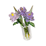 Maxbell Glass Flowers Figurine with Vase Bouquet Gift for Girlfriend Mom Anniversary Peony