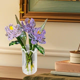 Maxbell Glass Flowers Figurine with Vase Bouquet Gift for Girlfriend Mom Anniversary Peony