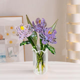 Maxbell Glass Flowers Figurine with Vase Bouquet Gift for Girlfriend Mom Anniversary Peony